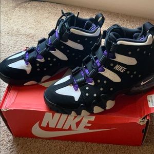 Black purple and white sneakers (Barkley’s)